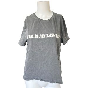 Talentless Kim Is My Lawyer Short Sleeve T-shirt Gray Cotton Womens